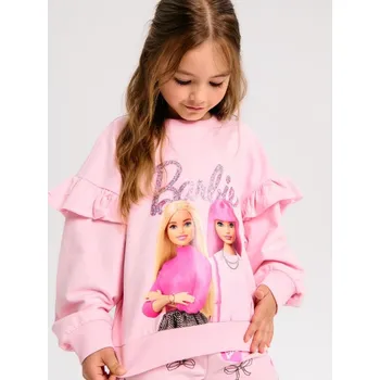 Dívčí mikina Sinsay - Mikina s ozdobnými volány Barbie - růžová - 376DU-30X - 376DU-30X-140