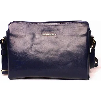 Kabelka Luxusní tmavěmodrá dámská kožená crossbody kabelka Marta Ponti no. 205