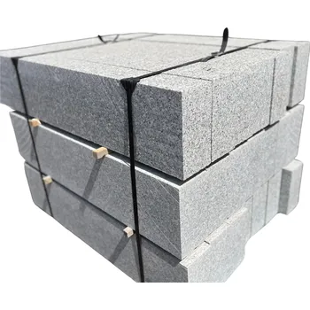 Zahradní obrubník Žulový obrubník tryskaný 12 x 25 x 80-120 cm šedý