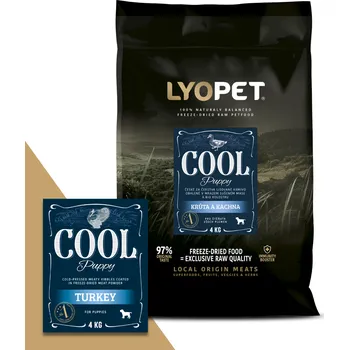 Krmivo pro psa Lyopet Cool Puppy Turkey Balení: 3x4 kg za studena lisované granule s krůtím a kachním masem