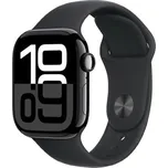 Apple Watch Series 10 46mm klavírně černý hliník s černým sportovním řemínkem S/M MWWP3QC/A