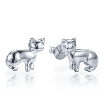 Souprava šperků MINET Stříbrné náušnice kočky JMAS0300SE00