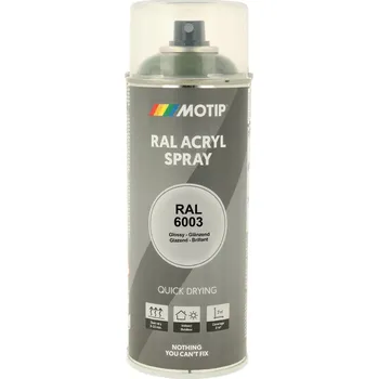 Barva ve spreji Motip akrylová rychleschnoucí barva RAL 6003 olivová zelená lesklá ve spreji 400 ml