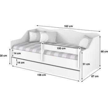 Dětská postel Dvojitá dětská postel LULU II 160x80 cm - Bílá