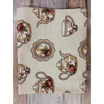 Utěrka bavlněná - Konvičky šálky hnědé