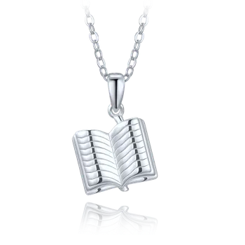 Souprava šperků MINET Stříbrný náhrdelník kniha JMAN0656SN48