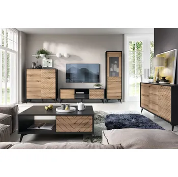 Obývací stěna Obývací sestava I evoke dub / černá Diamond