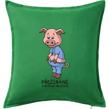 Polštář Přežírání zmenšuje oblečení (Hana-creative) - Polštář 50x50 - 50x50 - Pouze potah ( Středně zelená )