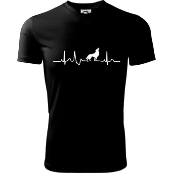 Chlapecké tričko Vlk ekg - Dětské triko sportovní (dresovina) - 158 cm/12 let ( Černá )