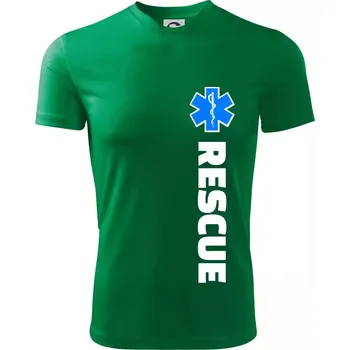 Pánské tričko Rescue - pro záchranáře - Pánské triko Fantasy sportovní (dresovina) - 2XL ( Středně zelená )