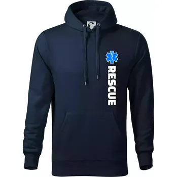 Pánská mikina Rescue - pro záchranáře - Mikina pánská Cape s kapucí - 3XL ( Námořní modrá (velmi tmavá - téměř černá) )