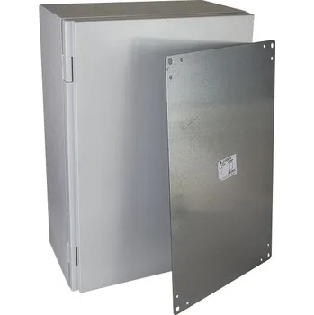 Rozvaděč GEI ARIA 43 ROZVODNICE UNIVERZ. IP65-IK10 1-BOD. ZAVÍRÁNÍ + DESKA MONT. KOVOVÁ POZINK 2MM