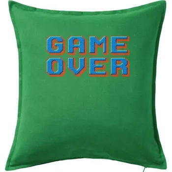 Polštář Game over - arcade napis - Polštář 50x50 - 50x50 - Včetně výplně ( Středně zelená )