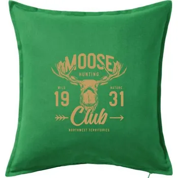 Polštář Moose club - Polštář 50x50 - 50x50 - Pouze potah ( Středně zelená )