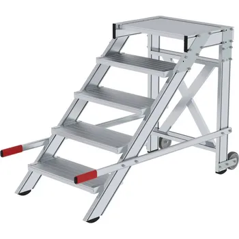 Schůdek Schůdky z hliníku, pojízdné, pětistupňové, šířka schůdku 600 mm