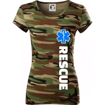Dámské tričko Rescue - pro záchranáře - Dámské maskáčové triko - S ( Hnědý maskáč )