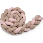 T-TOMI Pletený mantinel 180 cm Pink + Mocca