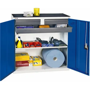 Skříňka na nářadí Dílenská skříň Professional 3000, 3 zásuvky, 1 vana, šedo-modrá, š 1000 mm