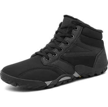 Pánská obuv Zimní barefoot boty – teplé kotníkové sněhule na turistiku Barva: Černá, Velikost: 39