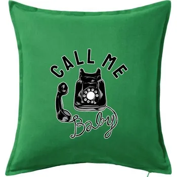 Polštář Call Me Baby telefon - Polštář 50x50 - 50x50 - Včetně výplně ( Středně zelená )