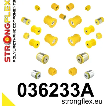 Silentblok nápravy 036233A: Strongflex Kompletní sada silentbloků pro zavěšení E39 Sedan varianta SPORT 21mm 13mm 031248 58mm - 031420 14mm