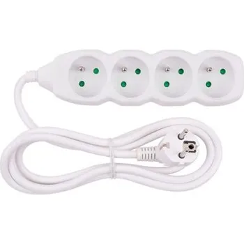 Napájecí kabel STREND PRO Kábel DG-F804B L-7 m, predlžovací, biely, 4x zásuvka