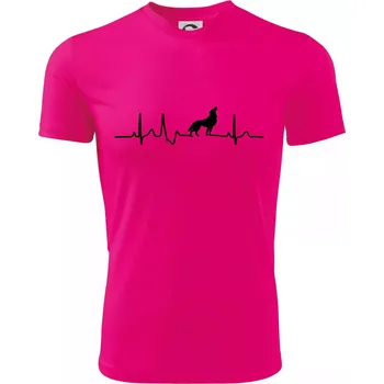 Vlk ekg - Dětské triko sportovní (dresovina) - 158 cm/12 let ( Neon Pink )