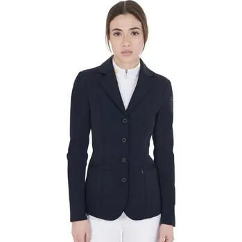 Jezdecké sako Dámské závodní sako EQUESTRO Contrast modré (M)