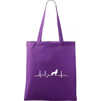 Vlk ekg - Taška bavlněná - 42 x 38 cm ( Fialová )