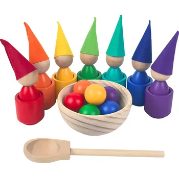 Výuková hračka 2Kids Toys Duhové panenky s míčky 7 barev