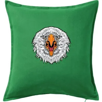 Polštář Hlava rozzlobeného orla - Polštář 50x50 - 50x50 - Pouze potah ( Středně zelená )