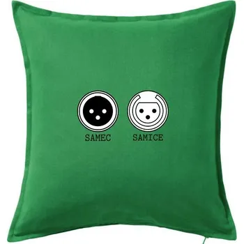 Polštář XLR samec a samice - Polštář 50x50 - 50x50 - Pouze potah ( Středně zelená )