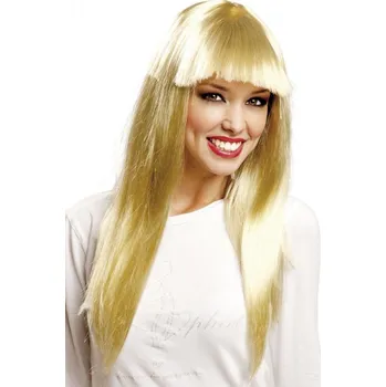 Karnevalová paruka Paruka dlouhá blond s ofinou VI01377x