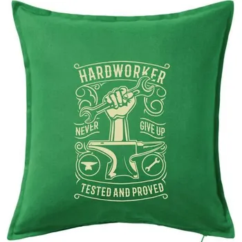 Polštář Hard Worker - Polštář 50x50 - 50x50 - Pouze potah ( Středně zelená )