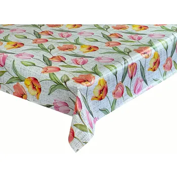 ubrus Voskované plátno na metry Ubrus Voskovaný Barevné Květiny Tulipány 280x140 cm