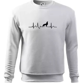 Pánská mikina Vlk ekg - Mikina Essential pánská - XL ( Bílá )