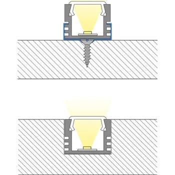 LED osvětlení MCLED Přisazený hliníkový profil PP, 16x13 mm, včetně matného difuzoru, 200cm