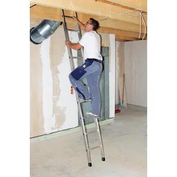 Žebřík Příložný žebřík z hliníku, protiskluzové nohy žebříku nivello®, 7 příčlí