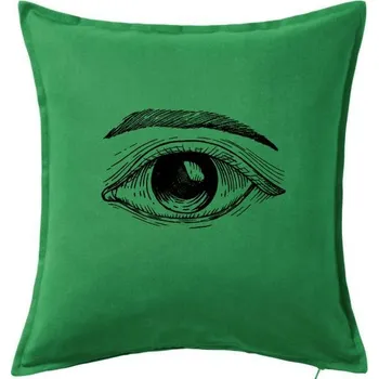 Polštář Oko do duše - Polštář 50x50 - 50x50 - Včetně výplně ( Středně zelená )