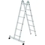 Štafle z hliníku, traverza nivello®, protiskluzové nohy, 2 x 6 příčlí