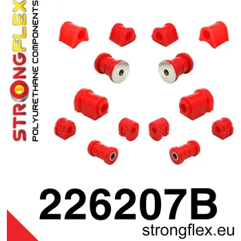 Silentblok nápravy 226207B: Strongflex Sada silentbloků předního zavěšení a zadního nosníku 15mm 17mm 25mm 23mm