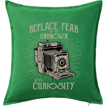 Polštář Replace Fear - Polštář 50x50 - 50x50 - Včetně výplně ( Středně zelená )