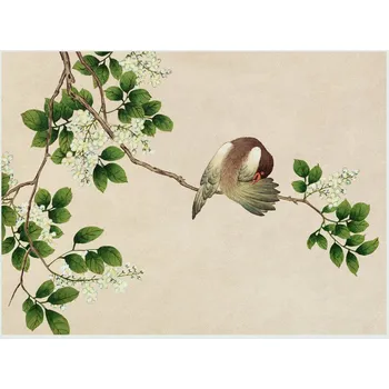 Plakát Plakát, Obraz - Preening Bird (Asian Floral & Animal) - Zhang Ruoai