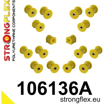 Silentblok nápravy 106136A: Strongflex Sada silentbloků zadního zavěšení z polyuretanu varianta SPORT 13mm