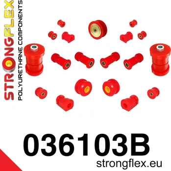Silentblok nápravy 036103B: Strongflex Kompletní sada silentbloků pro zavěšení 19mm 13mm 031195 + 031525 x 2 4 x 031314 standard bush