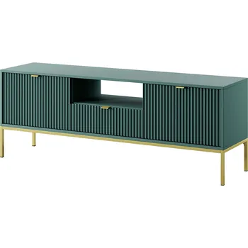 Obývací pokoj TV stolek RTV154 zelený Nova Zlaté nohy / zlatý úchytky