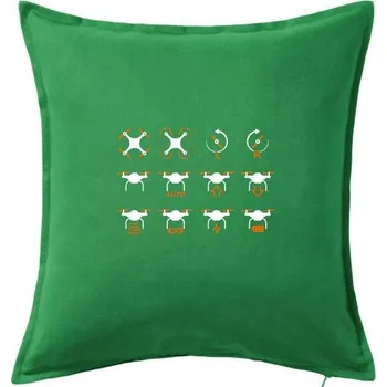 Polštář Dron abeceda - Polštář 50x50 - 50x50 - Pouze potah ( Středně zelená )