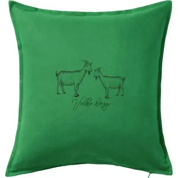 Polštář Velké kozy - Polštář 50x50 - 50x50 - Včetně výplně ( Středně zelená )