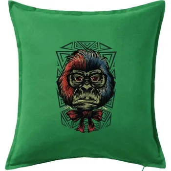 Polštář Naštvaná opice - Polštář 50x50 - 50x50 - Včetně výplně ( Středně zelená )