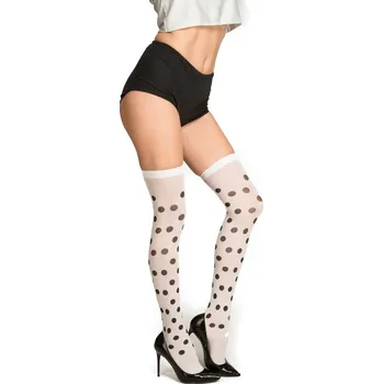 Karnevalový kostým Punčochy bílé s černými puntíky VI04716x